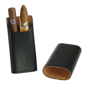 Adorini Cigarretui äkta läder 2-3 cigarrer svart